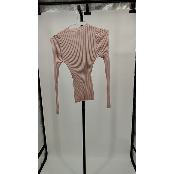 Quince Pink Ribbed Knit Top - Picture 2 of 2